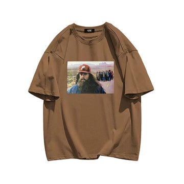 "Casual retro high street men's pattern simple" T-shirt