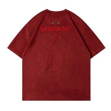 “Hip Hop Letter Embroidery Suede” T-shirt