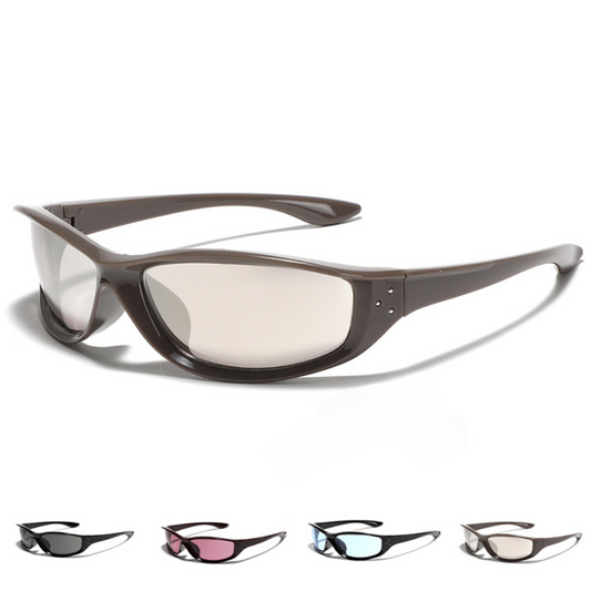 "Y2K Retro Millennium Style Rivet Square"Glasses