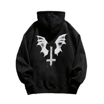 "American style dark style wings cross print" Hoodie