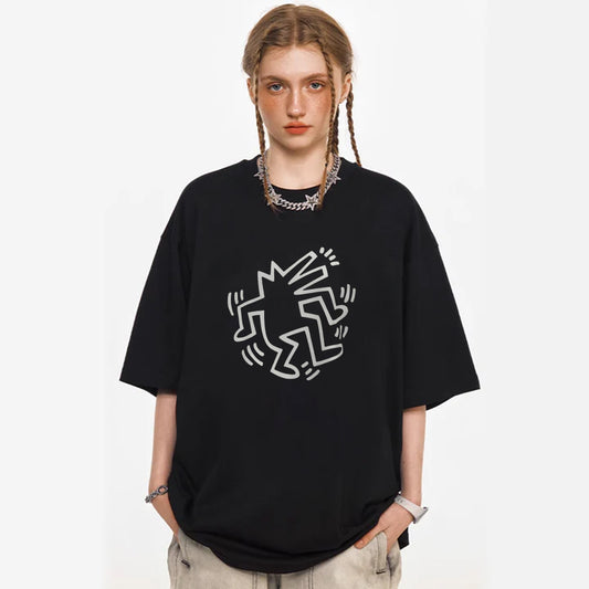 "Cartoon illustration of a funny little man with a long mouth" T-shirt