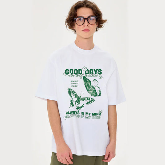 "High street pattern cartoon butterfly letter design" T-shirt