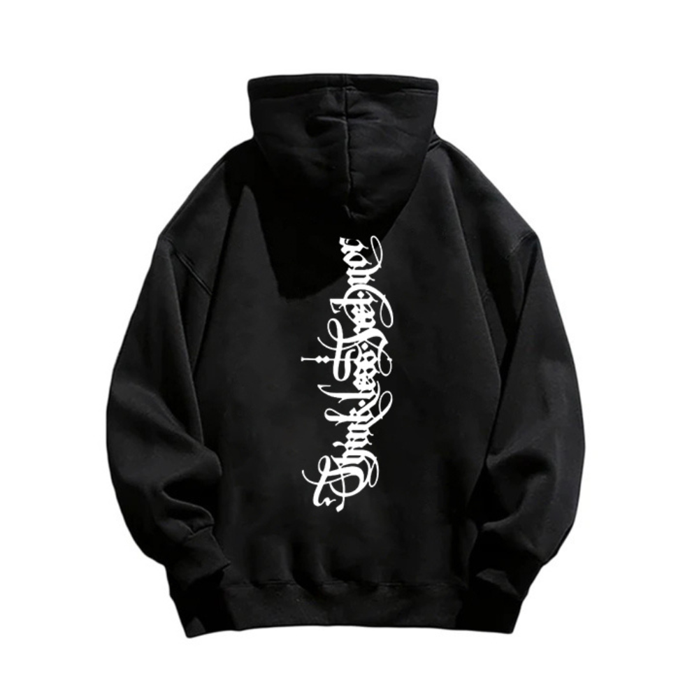 "American style trendy cool letters dark print" Hoodie