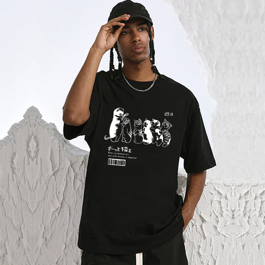 "Cute cartoon cats lining up illustration" T-shirt