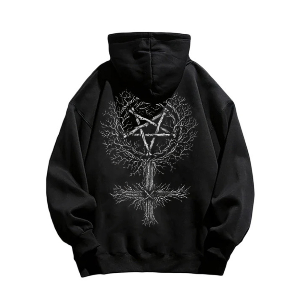 "American style dark star tree print" Hoodie