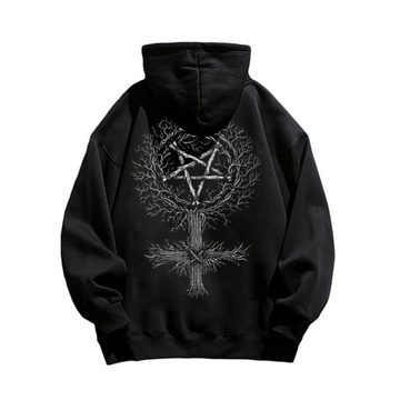 "American style dark star tree print" Hoodie