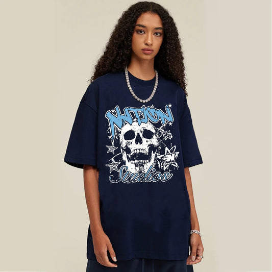 "Cool trend skull star unique letters high street" T-shirt