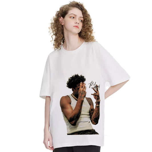 "Casual hip-hop retro high street men" T-shirt