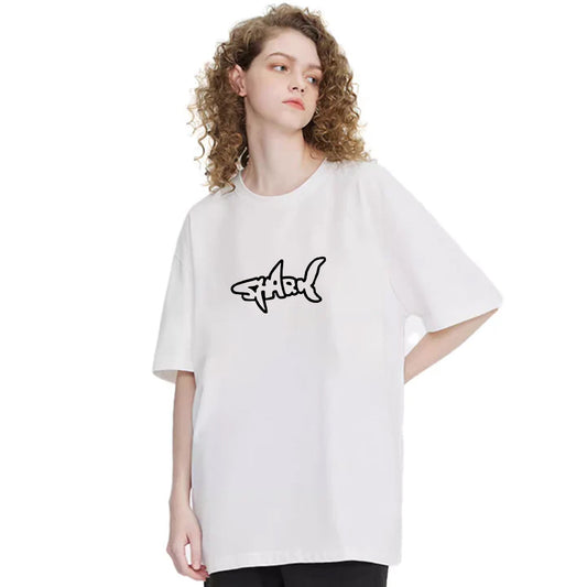 "Casual hip hop retro high street cartoon little shark icon" T-shirt