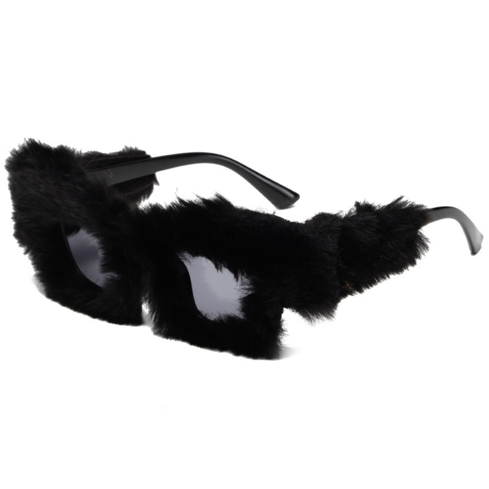 "Trendy Retro Plush Square Frame"Glasses