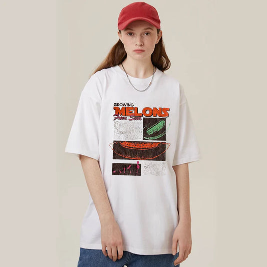 "Casual retro high street loose vegetables cartoon poster" T-shirt