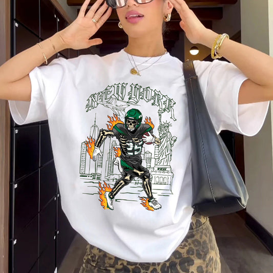 "Trendy green rugby player print" T-shirt