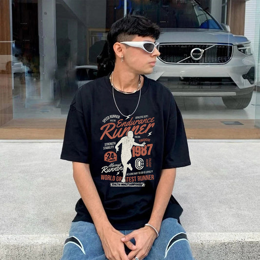 "High street casual retro cartoon sports characters 1998 design" T-shirt