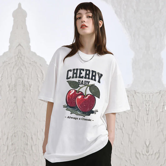 "High street fashion brand cherry illustration cartoon animation" T-shirt