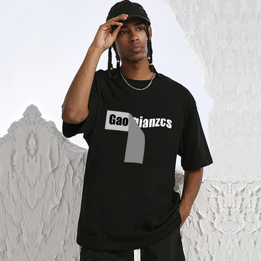 "Casual retro high street loose trendy brand tear pattern" T-shirt