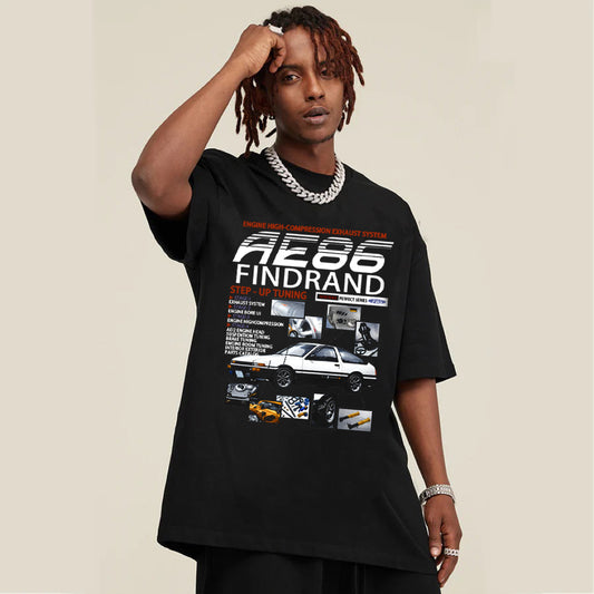 "Casual retro high street loose Japanese AE86 car culture" T-shirt