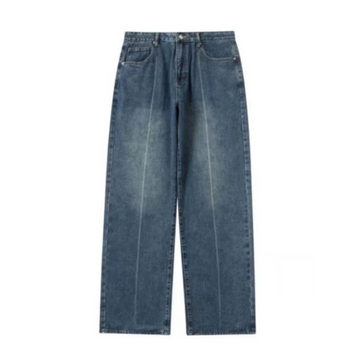 "Solid Color Distressed Baggy" Jeans