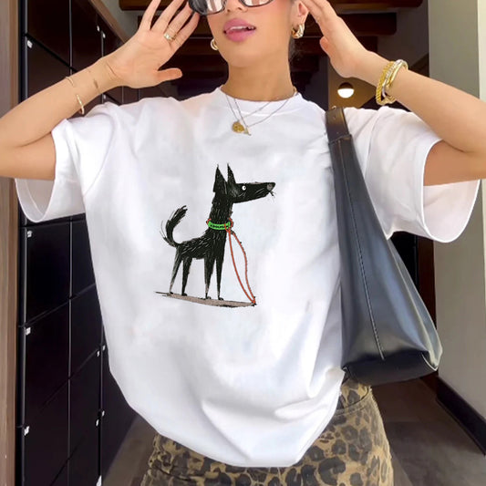 "Retro cartoon painting puppy" T-shirt