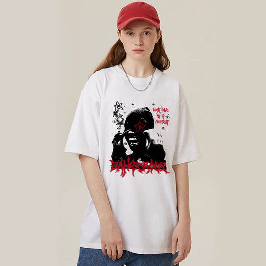 "High street casual retro characters shout cool dark" T-shirt