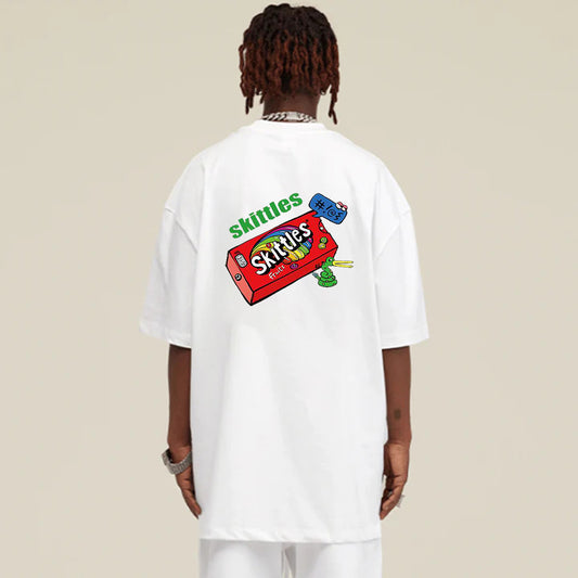 "Casual retro high street cartoon rainbow candy" T-shirt