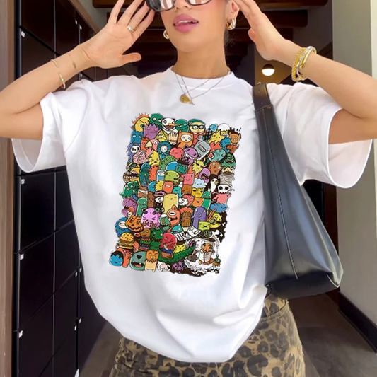 “Trendy cartoon prints niche high street American style” T-shirt