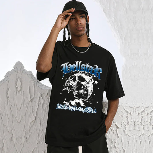 "Cool trend hip hop skull letters high street" T-shirt