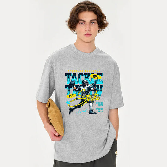 "High street casual retro cartoon cool rugby player" T-shirt