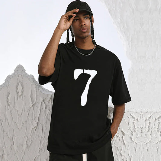 "Casual high street retro number 7" T-shirt