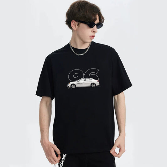 "Casual retro high street loose 96 car simple" T-shirt