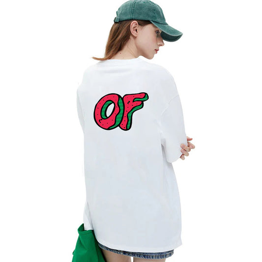 "Casual hip-hop retro high street cartoon OF English design" T-shirt