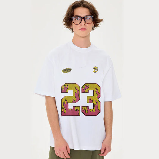 "Casual high street retro cartoon number 23 design" T-shirt