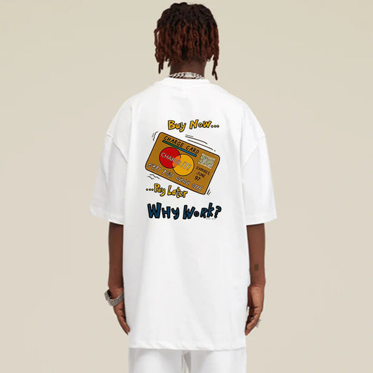 "Casual retro high street cartoon card swipe pattern" T-shirt