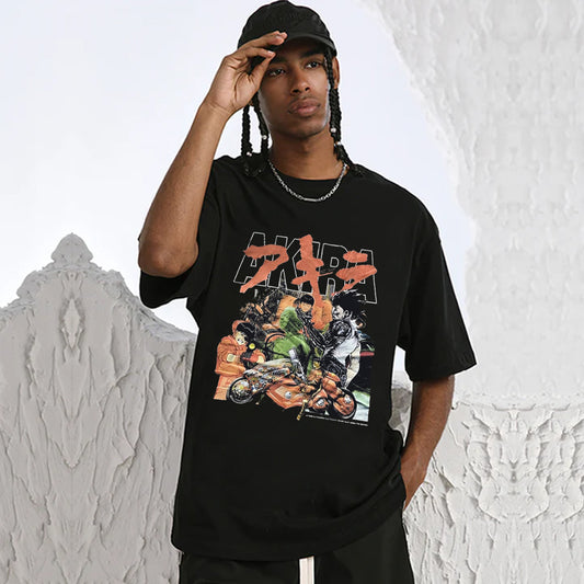 "Casual retro high street loose Japanese style poster letters" T-shirt