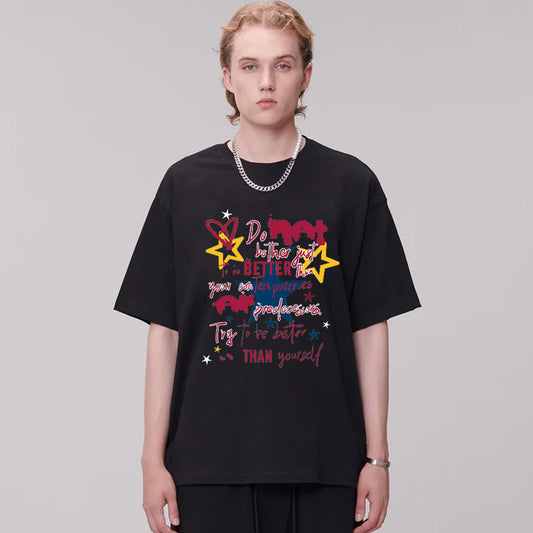 "Casual high street retro cartoon star letter design" T-shirt