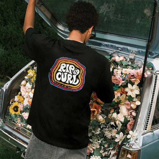 "Casual hip-hop retro high street cartoon English poster design" T-shirt