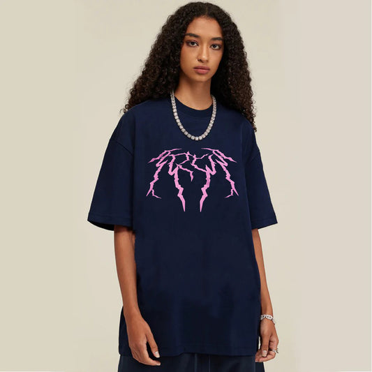 "Casual high street retro cartoon lightning" T-shirt