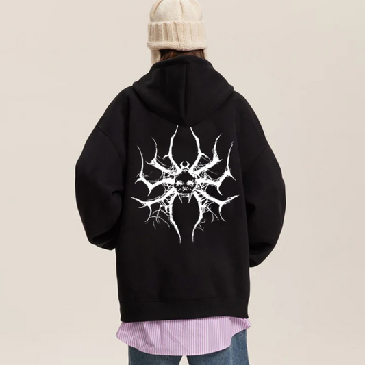"American trendy niche spider-like skull print" Hoodie