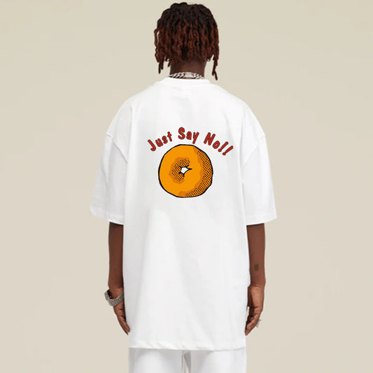 "Casual hip hop retro high street cartoon donut" T-shirt