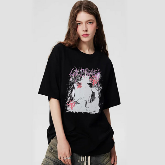 “Rose Black And White Painting” T-shirt