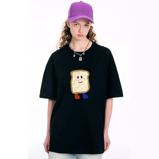 "Style trendy bread slice cartoon fun print" T-shirt