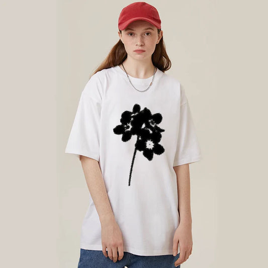"Style trendy cartoon graffiti flower print" T-shirt