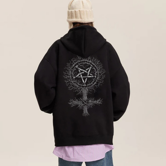 "American style dark star tree print" Hoodie
