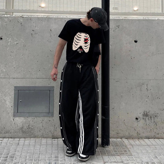 "Trend dark cartoon skeleton print" T-shirt