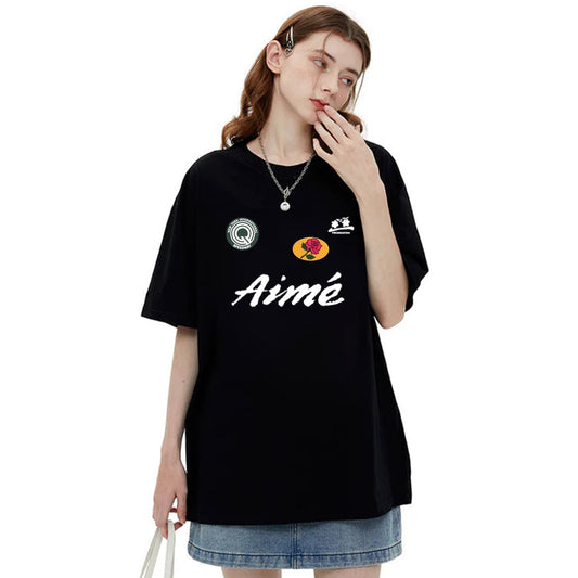 "Style trendy letter brand simple print" T-shirt