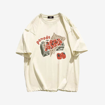 "Trendy cartoon fun tomato print" T-shirt