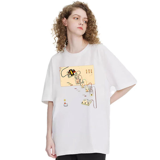 "Style trendy cartoon game console illustration printing" T-shirt