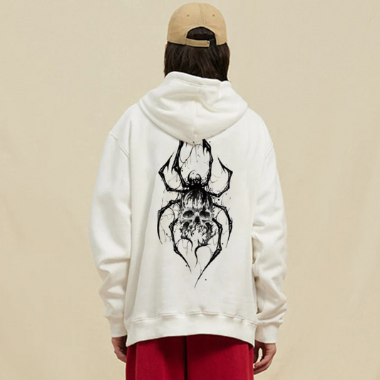 "American trendy niche spider skull dark print" Hoodie