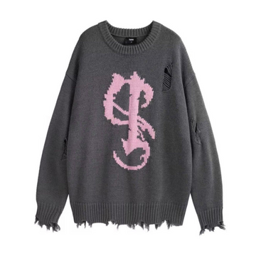 High Street Pattern Distressed Sweater
