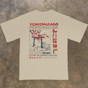 "anime cartoon japanese poster landscape illustration" T-shirt