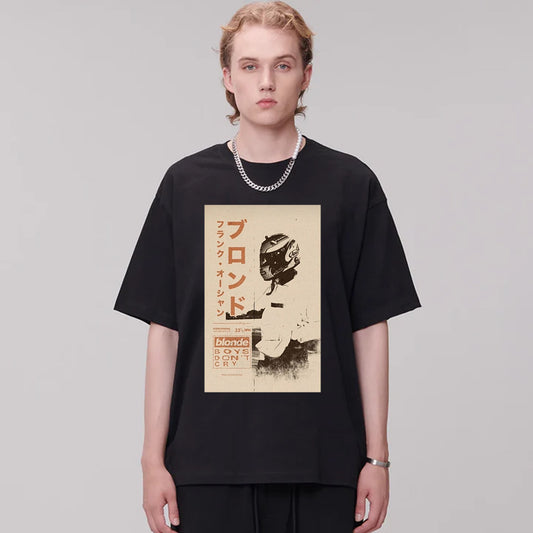 "Japanese motorcycle boy retro" T-shirt